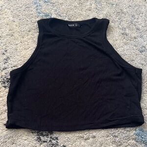 SHEIN Classic Black Ribbed Crop Top Women’s